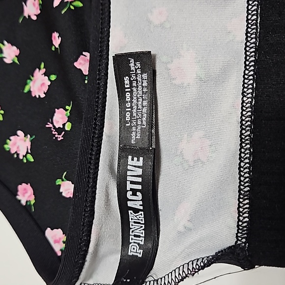 Pink Active Lightly Lined Pull Over Floral Sports Bra Size L-DD  #W-775 - Picture 8 of 9